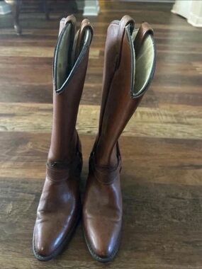 ACME Tall Brown Leather Riding Boots